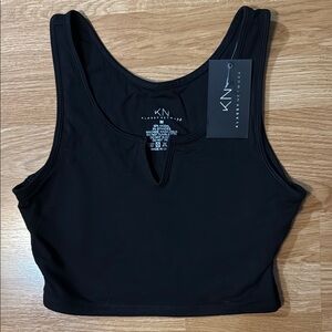 Klassy Network Cropped Tank in Black